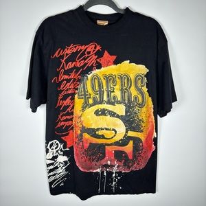San Francisco 49ers Men T-Shirt Black Logo Graphic Adult Tee Size M